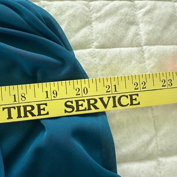 ADRIANNA PAPELL HAILEY LOGAN Womens Dress 1/2 Teal Blue Cocktail Halter Mini - Picture 9 of 10